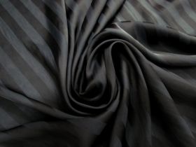 Subtle Stripe Satin Chiffon- Black #3136