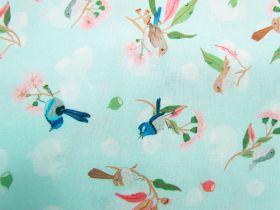 Frolicking Fairy Wrens- Gum Blossoms- Blue