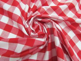 25mm Gingham Cotton- Red #5559