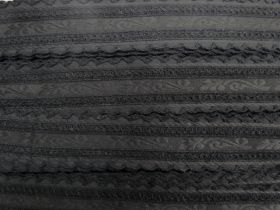 39mm Embroidered Ribbon Trim- Black #1000
