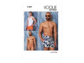 Vogue Pattern V1897 MEN'S SWIMSUIT, TANK TOP- Size XM(SML-MED-LRG)