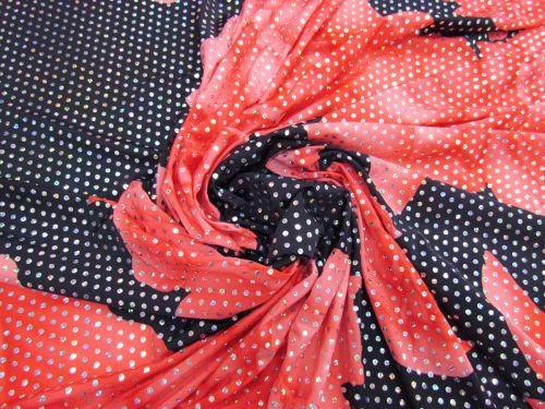 Holographic Sequin Jersey- Floral Pink
