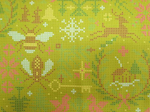 Alison Glass- Holiday- Crossed in Olive