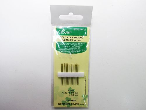 Clover Gold Eye Applique Needles No.12