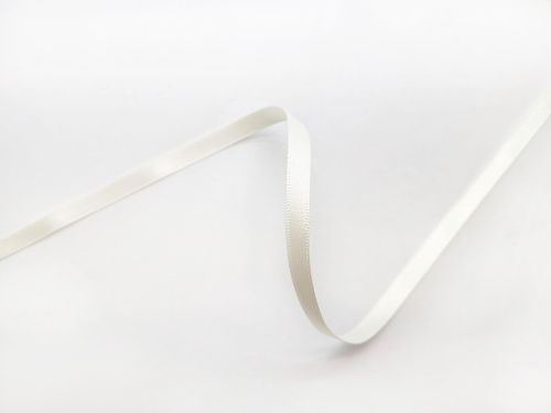 Double Sided Satin Ribbon- 7mm- 419 BRIDAL WHITE