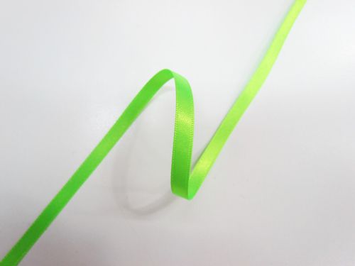 Double Sided Satin Ribbon- 7mm- 6847 FLUORO GREEN
