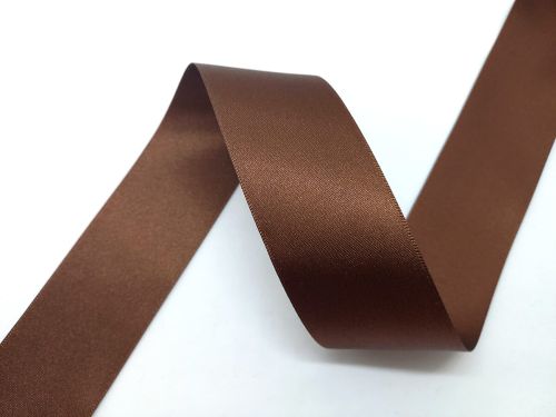 Double Sided Satin Ribbon- 35mm- 25 BROWN