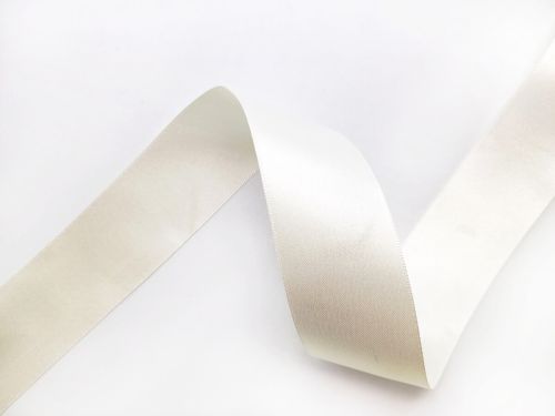 Double Sided Satin Ribbon- 35mm- 419 BRIDAL WHITE
