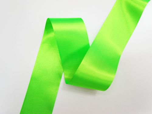 Double Sided Satin Ribbon- 50mm- 6847 FLUORO GREEN