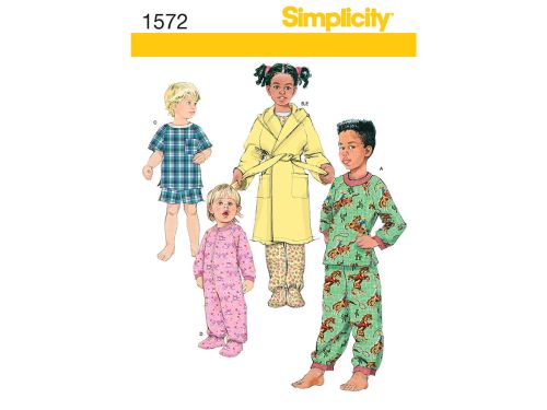 *Seconds* Simplicity Pattern S1572 Toddlers' and Child's Sleepwear and Robe- Size BB (3-4-5-6)
