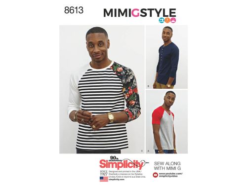 *Seconds* Simplicity Pattern S8613 Men's Knit Top by Mimi G- Size A (XS-S-M-L-XL)