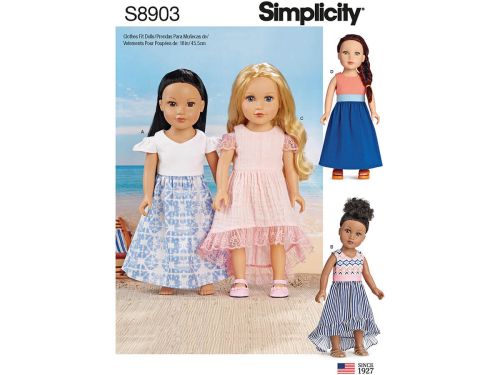 *Seconds* Simplicity Pattern S8903 18" Doll Clothes- Size OS (ONE SIZE)