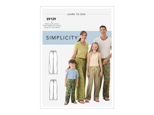 *Seconds* Simplicity Pattern S9129 Unisex Sleepwear- Size A (XS - L / XS - XL)
