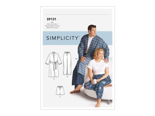 *Seconds* Simplicity Pattern S9131 Unisex Sleepwear- Size AA (S-M-L)