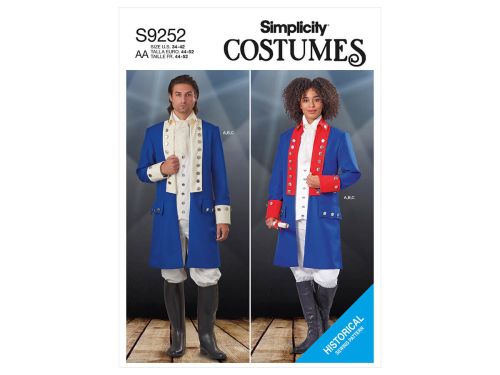 *Seconds* Simplicity Pattern S9252 UNISEX COSTUMES- Size AA (34-36-38-40-42)