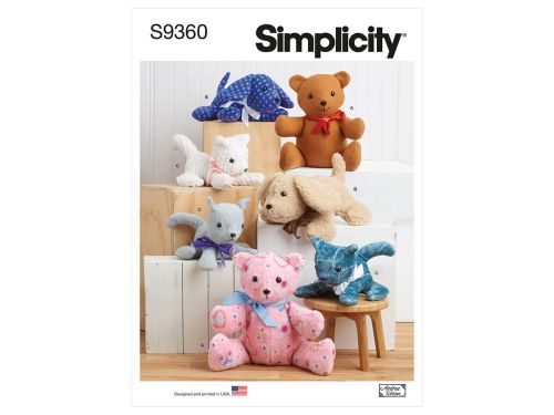 *Seconds* Simplicity Pattern S9360 PLUSH ANIMALS- Size OS (ONE SIZE)