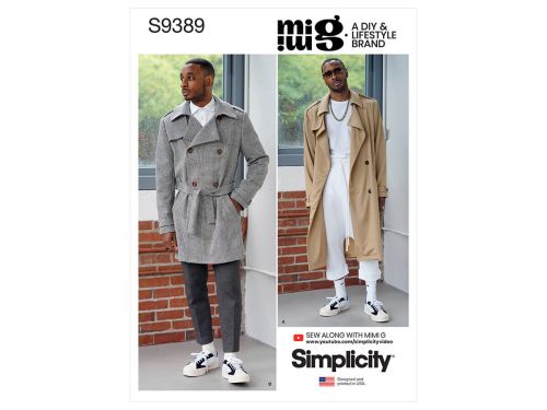 *Seconds* Simplicity Pattern S9389 MEN'S TRENCH COAT- Size AA (34-36-38-40-42)