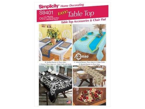 *Seconds* Simplicity Pattern S9401 TABLETOP ACCESSORIES- Size OS (ONE SIZE)