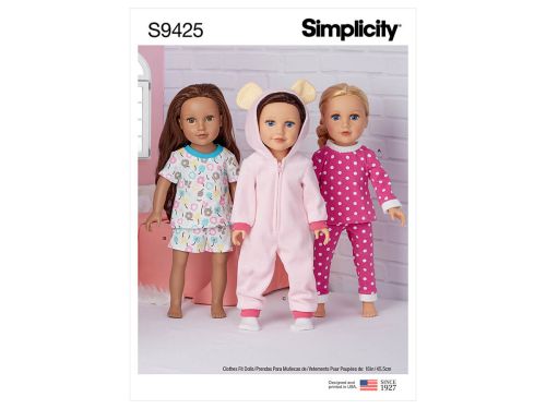 *Seconds* Simplicity Pattern S9425 18" DOLL CLOTHES- Size OS (ONE SIZE)