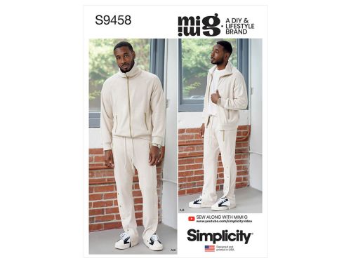 *Seconds* Simplicity Pattern S9458 MEN'S KNIT JACKET & PANT- Size A (XS-S-M-L-XL)
