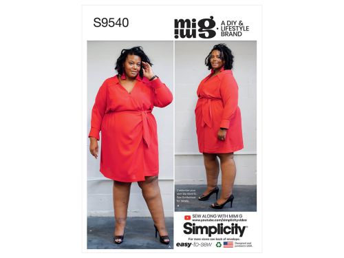 *Seconds* Simplicity Pattern S9540 Women's Dresses- Size G5 (26W-28W-30W-32W-34W)