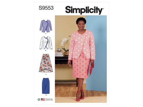 *Seconds* Simplicity Pattern S9553 Women's Jacket and Skirts- Size GG (26W-28W-30W-32W)