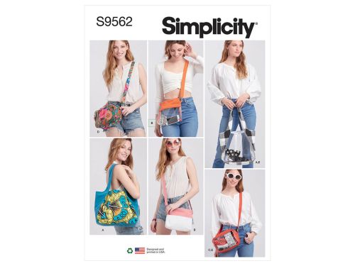 *Seconds* Simplicity Pattern S9562 Tote, Bags and Pouch- Size OS (One Size Only)