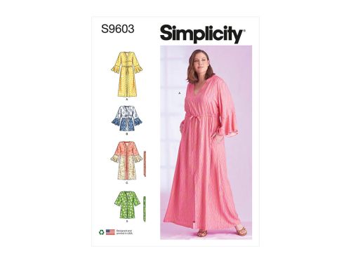*Seconds* Simplicity Pattern S9603 WOMEN'S CAFTANS & WRAPS- Size GG (26W-28W-30W-32W)
