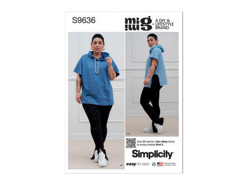 *Seconds* Simplicity Pattern S9636 Misses' Hoodies and Leggings by Mimi G- Size P5 (12-14-16-18-20)