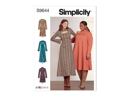 *Seconds* Simplicity Pattern S9644 Misses' and Women's Knit Dress in Three Lengths- Size BB (20W-22W-24W-26W-28W)