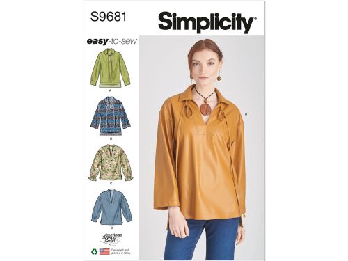 *Seconds* Simplicity Pattern S9681 MISSES' AND WOMEN'S PULL-OVER TOP- Size BB (20W-22W-24W-26W-28W)