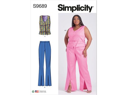*Seconds* Simplicity Pattern S9689 MISSES' AND WOMEN'S VEST AND PANTS- Size W3 (30W-32W-34W-36W-38W)