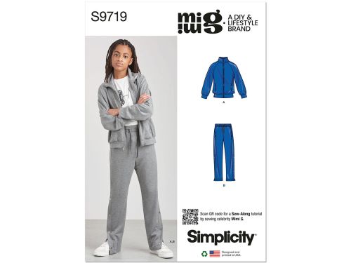 *Seconds* Simplicity Pattern S9719 Boys' Knit Jacket and Trousers by Mimi G Style- Size A (S-M-L)