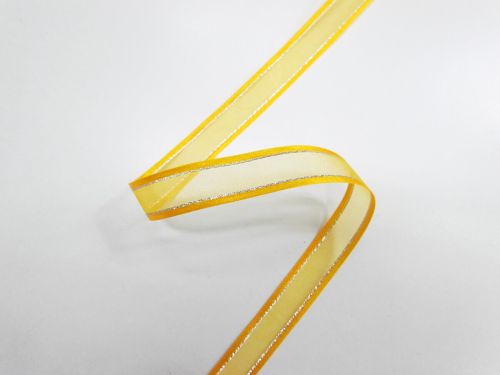 17mm Satin Edge Organza Ribbon- Yellow And Silver #T237