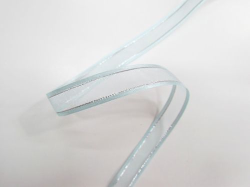17mm Satin Edge Organza Ribbon- Sky And Silver #T238