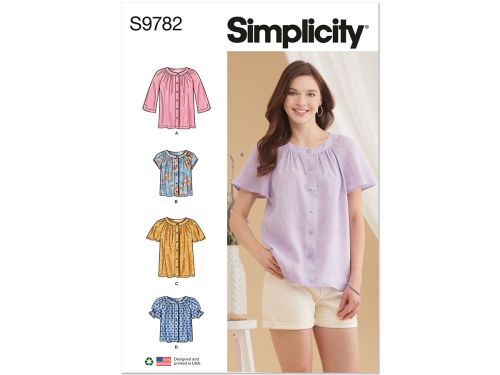*Seconds* Simplicity Pattern S9782 Misses' Tops- Size K5 (8-10-12-14-16)