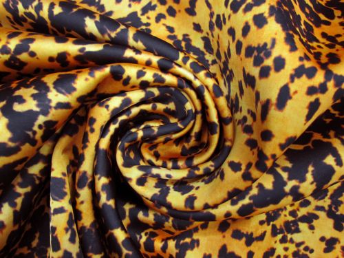 Dappled Leopard Bonded Sateen On Stretch Crepe #10369