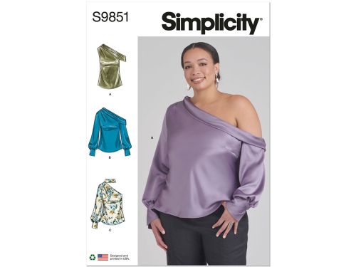 *Seconds* Simplicity Pattern S9851 MISSES' AND WOMEN'S TOPS- Size W3 (30W-32W-34W-36W-38W)
