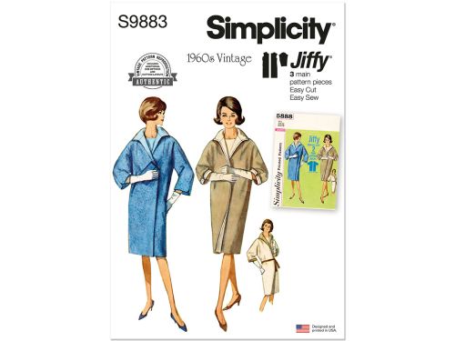 *Seconds* Simplicity Pattern S9883 MISSES' REVERSIBLE COAT- Size K5 (8-10-12-14-16)
