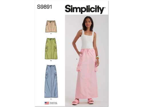 *Seconds* Simplicity Pattern S9891 MISSES' SKIRT IN THREE LENGTHS- Size H5 (6-8-10-12-14)