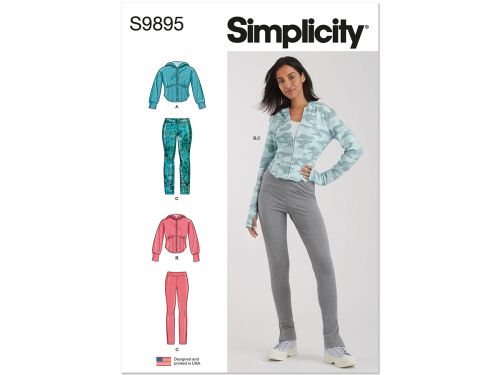 *Seconds* Simplicity Pattern S9895 MISSES' AND WOMEN'S JACKET AND KNIT LEGGINGS- Size W2 (20W-22W-24W-26W-28W)