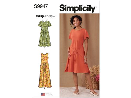 *Seconds* Simplicity Pattern S9947 MISSES' KNIT DRESS WITH SLEEVE AND LENGTH VARIATIONS- Size D5 (4-6-8-10-12)