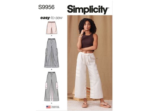 *Seconds* Simplicity Pattern S9956 MISSES' SHORTS AND PANTS- Size A (XS-S-M-L-XL-XXL)