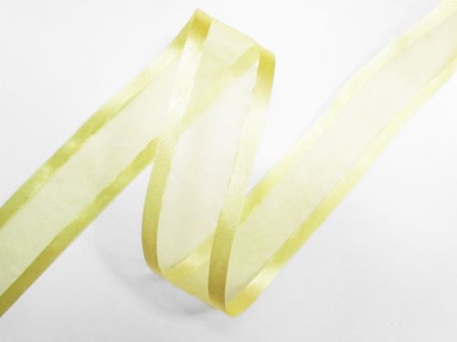 38mm Satin Edge Organza Ribbon- Lemon Yellow
