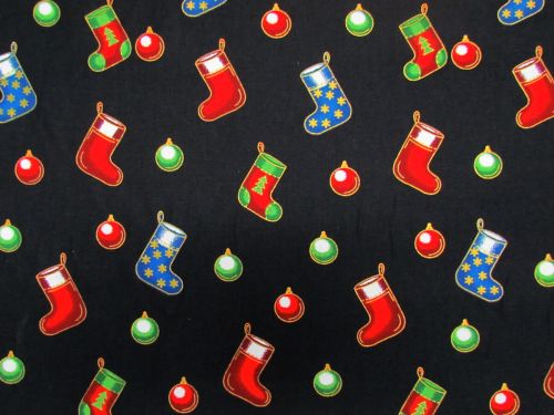 Christmas Morning Cotton- Black #PW1480