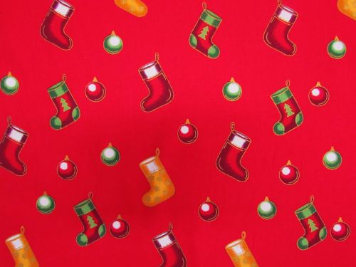 Christmas Morning Cotton- Red #PW1481