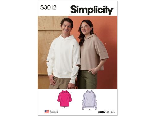 *Seconds* Simplicity Pattern S3012 UNISEX TOP / VEST- Size A (XS-S-M-L-XL-XXL)