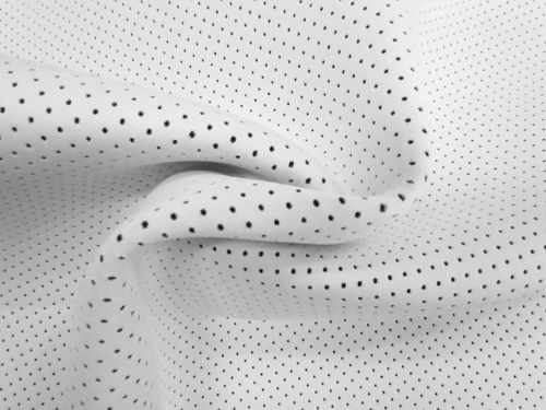Perforated Jersey Bonded Scuba- Grey White #12162