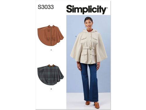 *Seconds* Simplicity Pattern S3033 MISSES JACKET / COAT- Size A (S-M-L-XL)