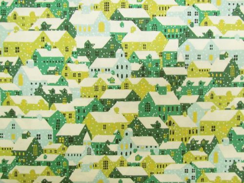Liberty Cotton- Festive Fair Collection- Snowy Rooftops- A